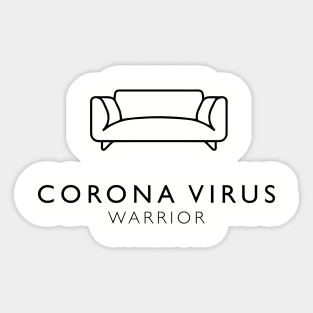 Corona Virus Warrior - Sofa Black Sticker